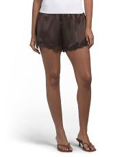 Lace Trim Satin Shorts | TJ Maxx