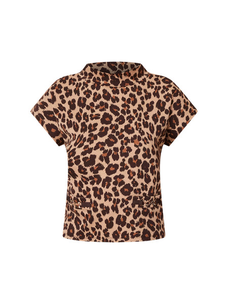 Animal Print Horsebit Mock Neck Top | Ann Taylor
