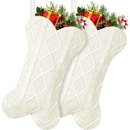 18" Dog Christmas Stocking Personalized,2-Pack Cute Bone Shape Pet Stockings for Christmas Decorations Indoor,White | Walmart (US)