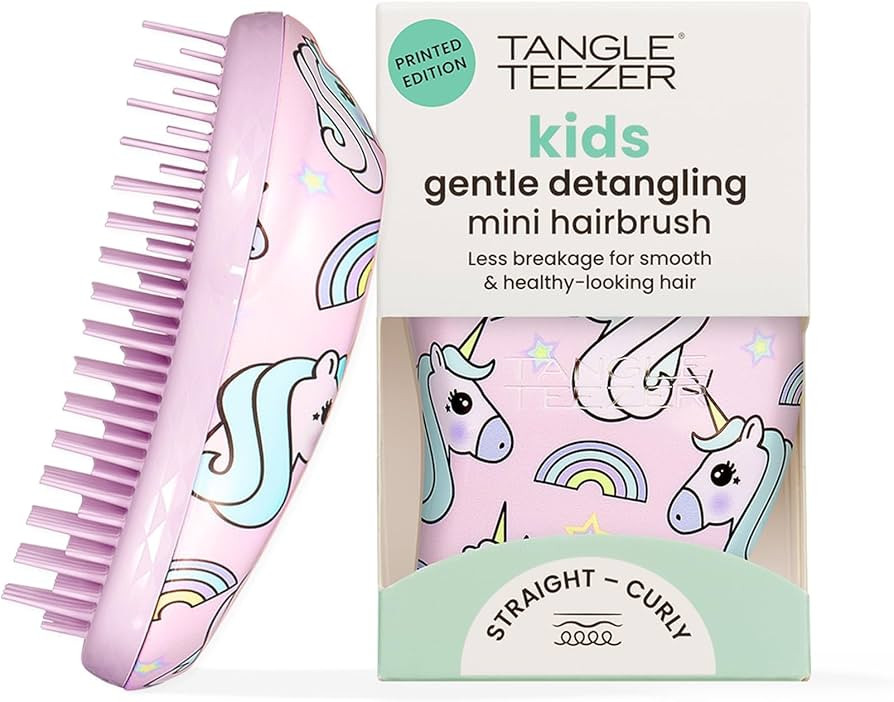 Tangle Teezer Original Detangler Brush, Dry & Wet Travel Size Mini Hair Brush, for Kids & All Hair Types, Unicorn Magic | Amazon (US)