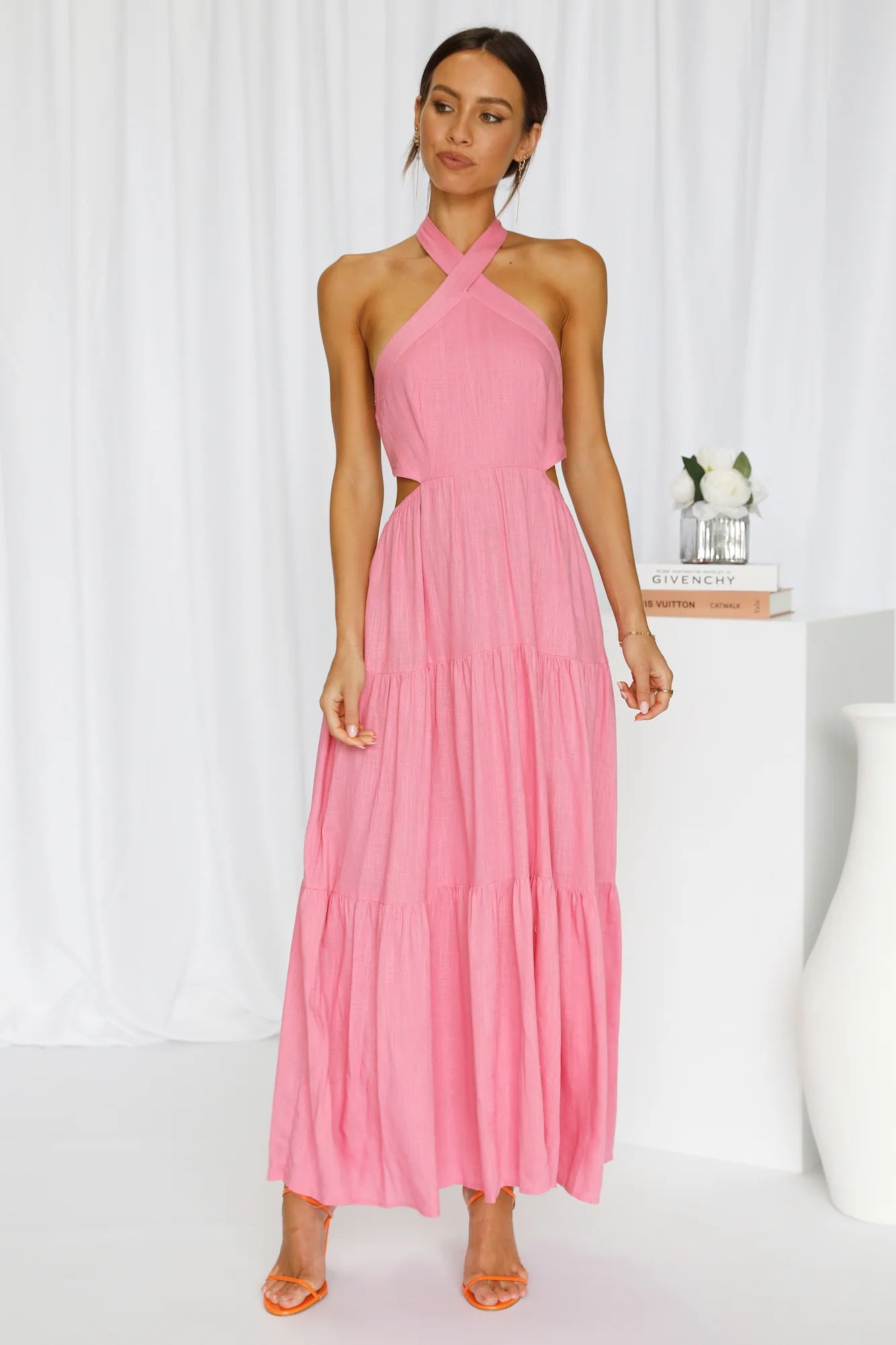 Landscape View Maxi Dress Pink | Hello Molly