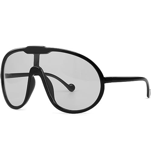 GFUIARA Trendy Oversized Sunglasses for Women Men Fashion Shield Aviator Sun Glasses UV400 Protection Goggles | Amazon (US)