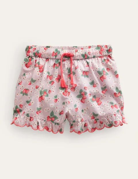 Scallop Frill Hem Shorts - French Pink Strawberry | Boden (US)