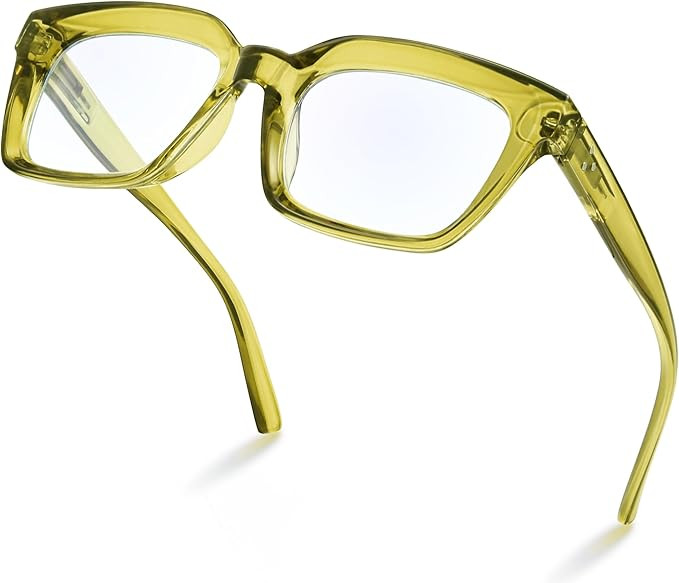 IBOANN Oversized Blue Light Glasses for Woman, Funky Fashion Glasses With Preppy Look, Eye Strain... | Amazon (US)