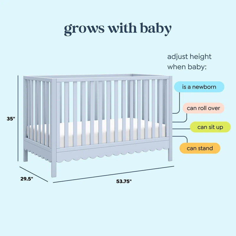 Sammy Scallop 4-in-1 Convertible Crib | Wayfair North America