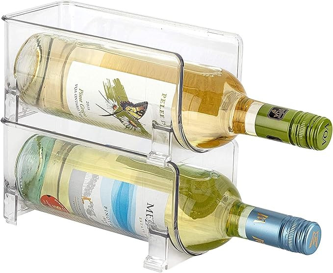 JINAMART Set of 2 Stackable Wine Storage Rack | Counter Top Wine Holder | Free Standing Organizer... | Amazon (US)