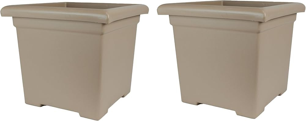 The HC Companies 12.5 Inch Accent Square Planter - Lightweight Decorative Outdoor Plant Pot with ... | Amazon (US)