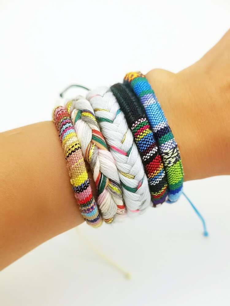5pcs Colorful Braided Bracelet | SHEIN