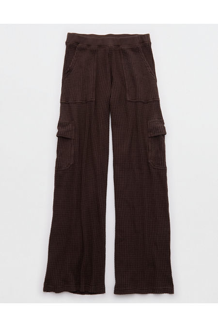 OFFLINE By Aerie Wow! Waffle Cargo Trouser Women's Deep Earth XS Short | American Eagle Outfitters (US & CA)