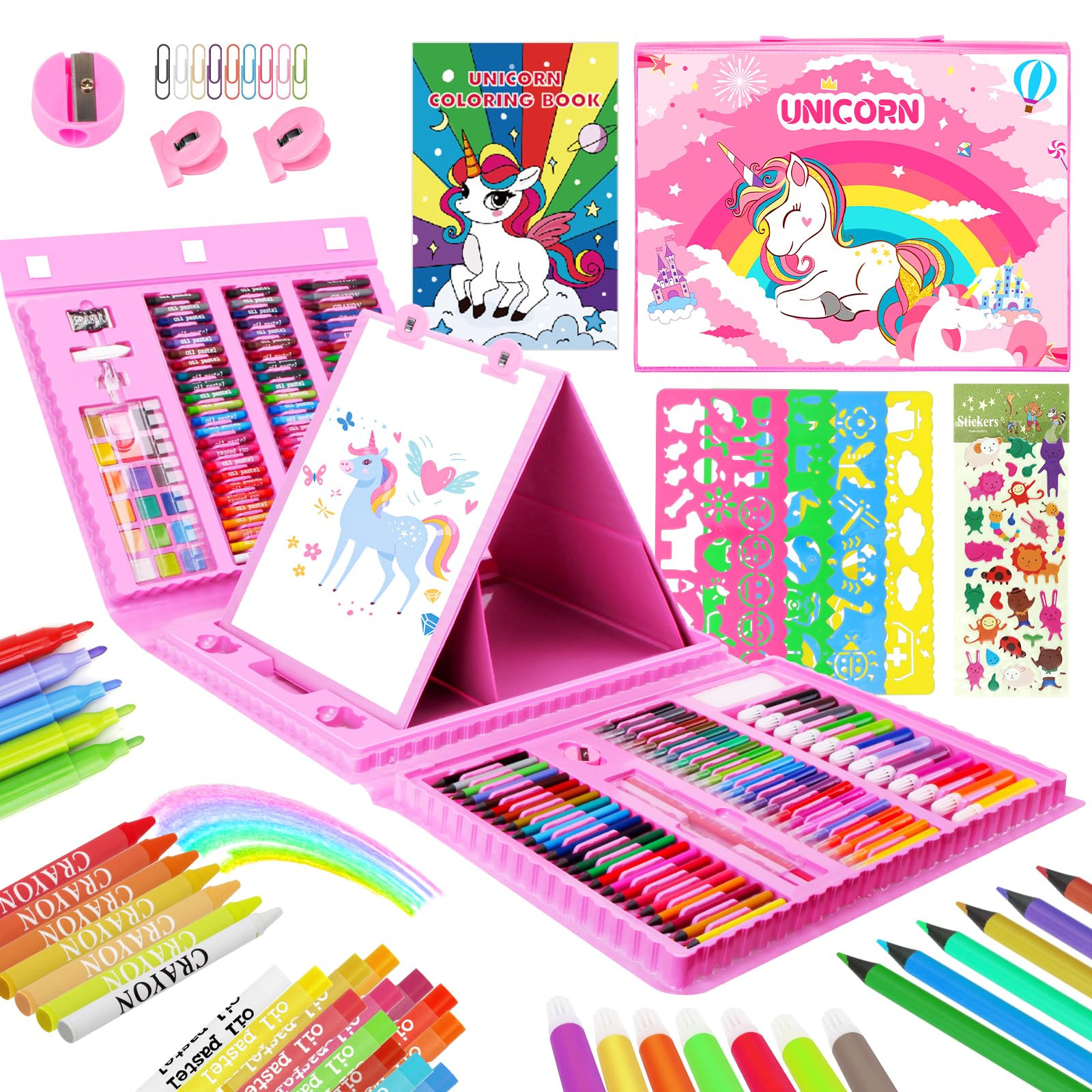 TCJJ 208Pcs Unicorn Art Set For Kids, Colouring Sets for Children With Girls Coloring Book,Oil Pa... | Amazon (UK)