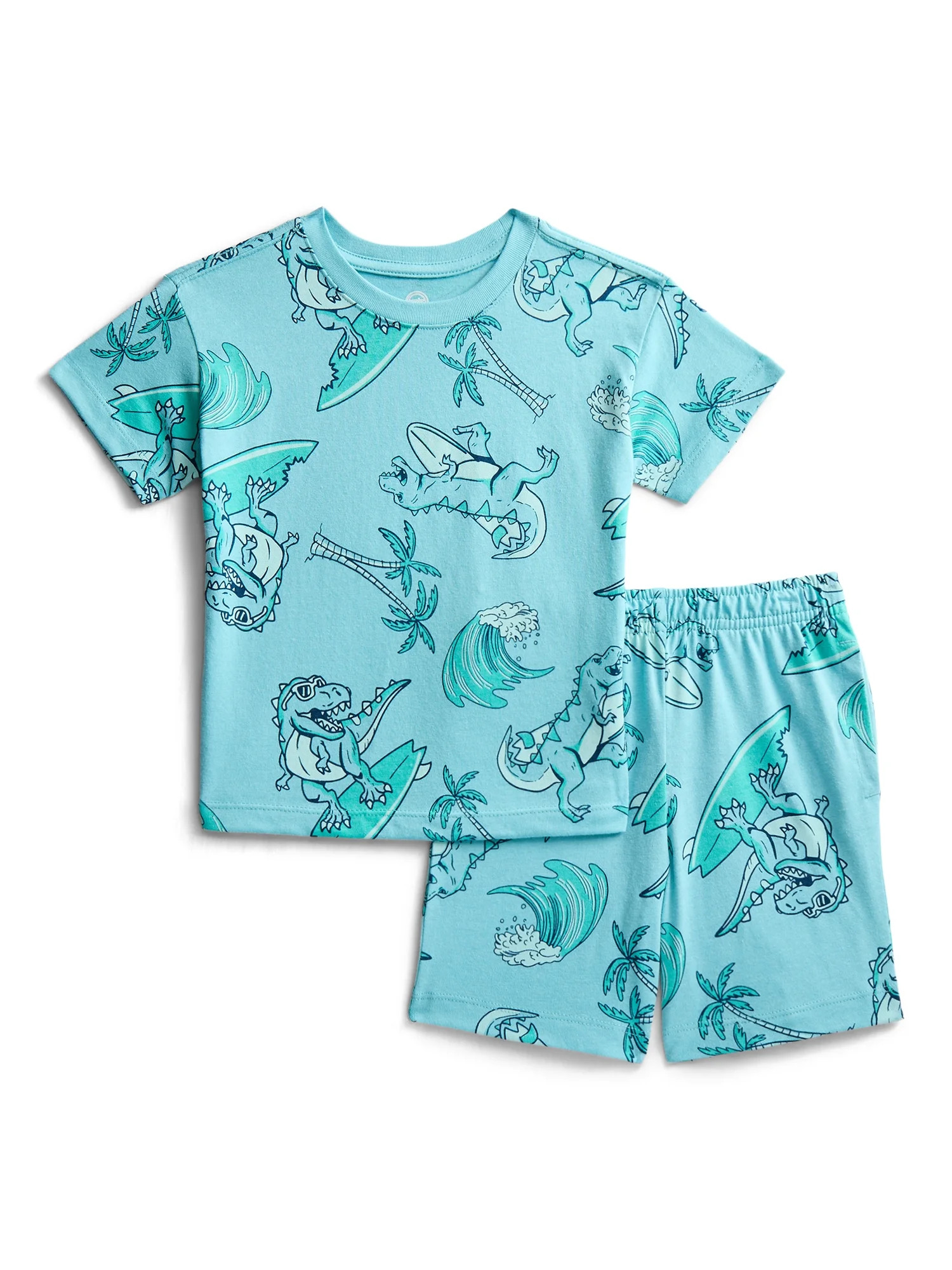 Wonder Nation Toddler Boys Short Sleeve Top and Shorts Outfit Set, 2-Piece, Sizes 12M-5T | Walmart (US)
