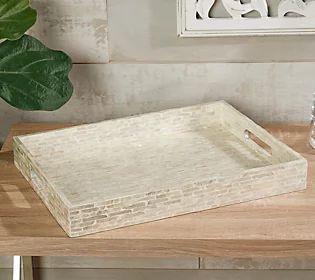 Oversized 21" Braided Seagrass Tray by Lauren McBride | QVC