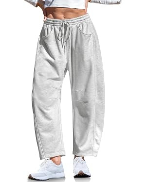 TARSE Womens Barrel Sweatpants Wide Leg Loose Casual Lounge Pants | Cotton Comfy Baggy Pants, Dra... | Amazon (US)