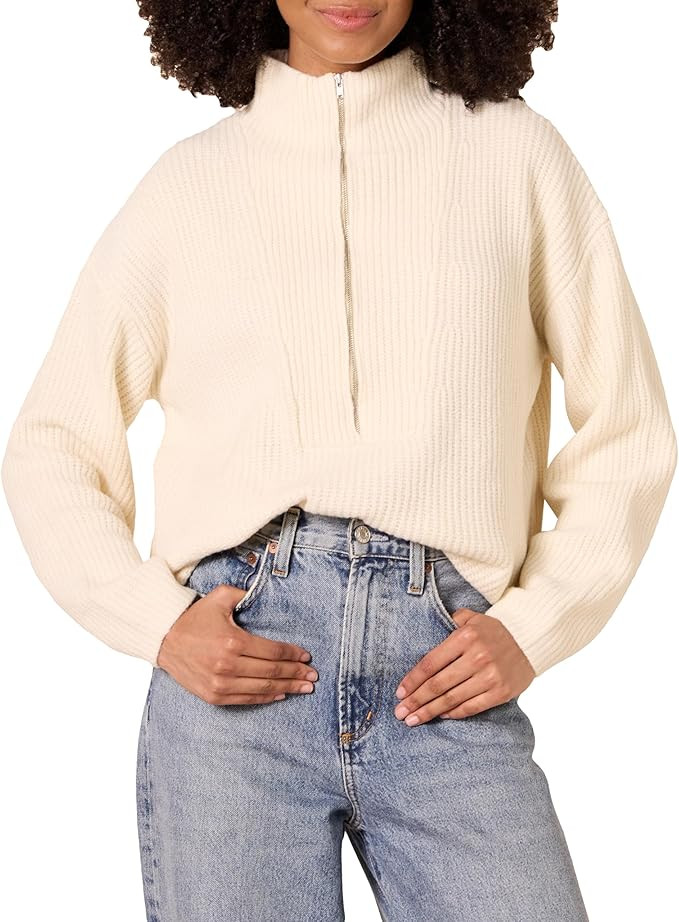 Amazon Essentials Women's Sweaters, Dressy Casual, Mid Gauge Stretch, Half Zip, Polo Collar | Amazon (US)