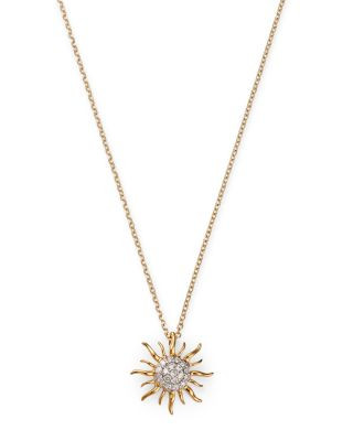 Bloomingdale's Fine CollectionDiamond Sun Pendant Necklace in 14K Yellow Gold, .10 ct. t.w. - Ex... | Bloomingdale's (US)