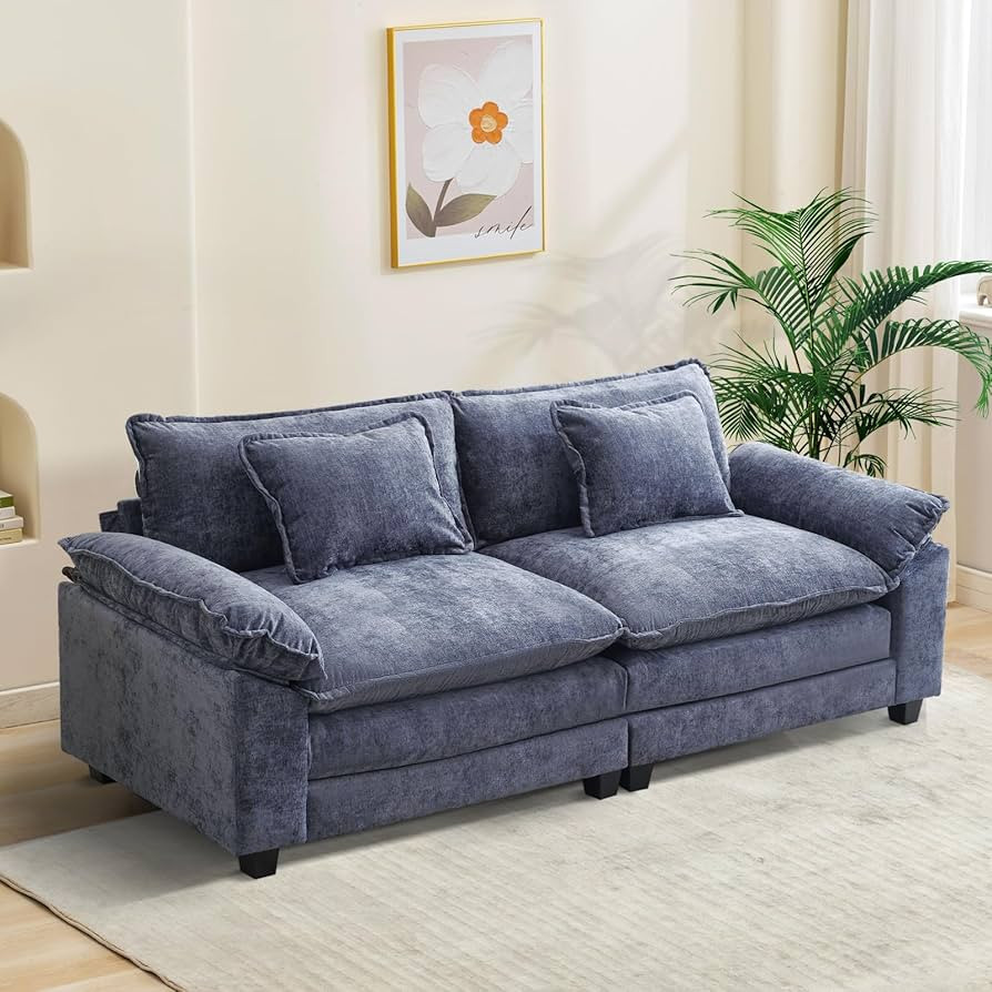 Modular Sectional Sofa, Comfy Cloud Couch Sectional Sofa with Ottoman, Chenille Sofa Sleeper Deep... | Amazon (US)