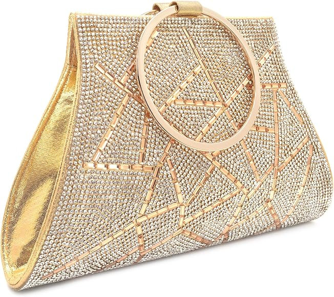 Crystal Clutch Purses Bride and Bridesmaid Handbag Elegant Wristlet Evening Bag for Women | Amazon (US)