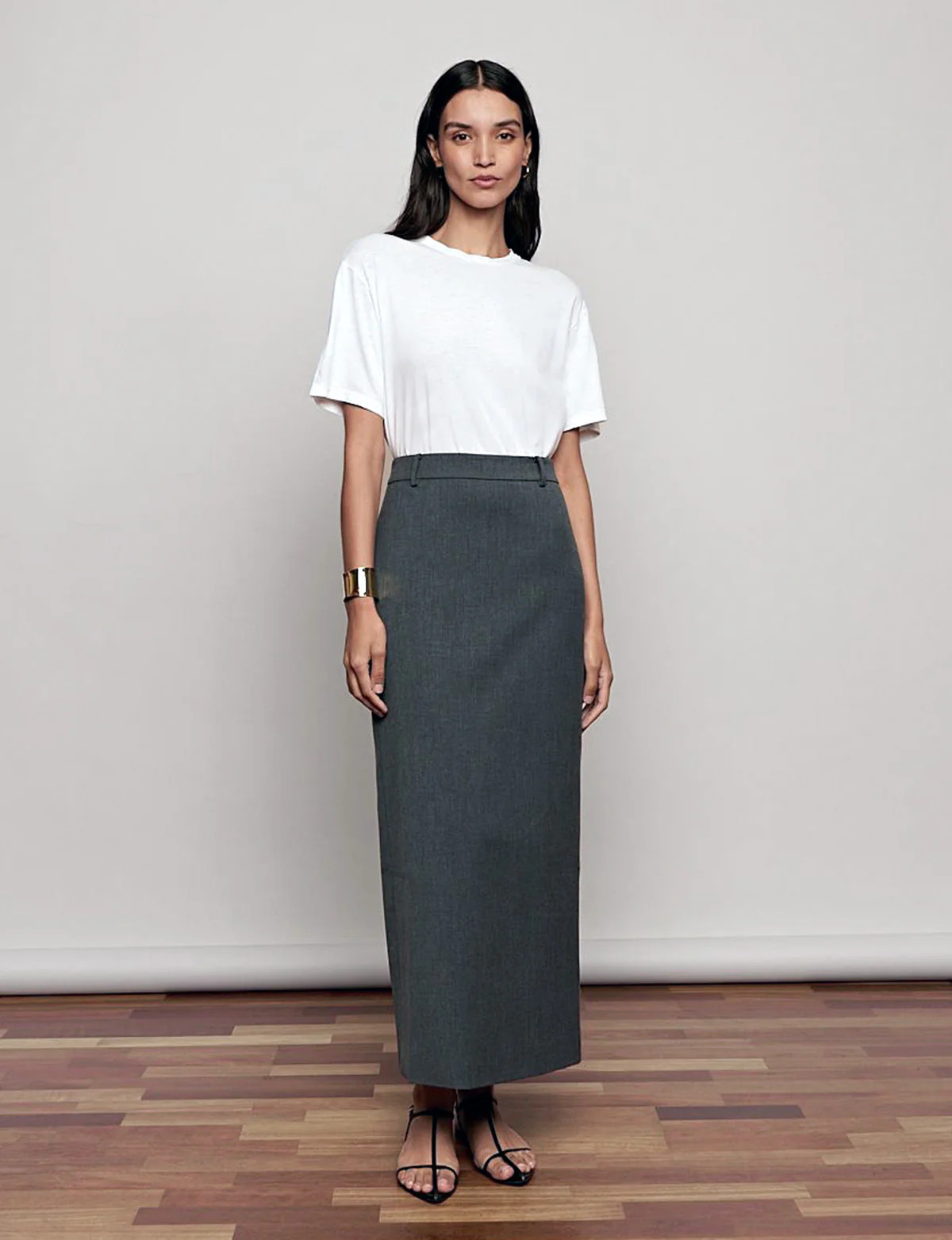 Nia Grey Maxi Skirt | Pixie Market