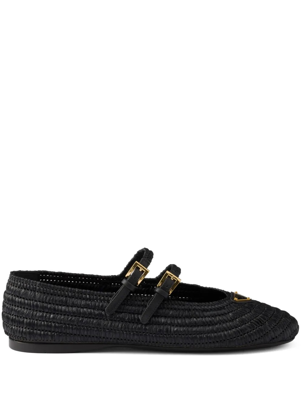 Prada Crochet Ballerinas Shoes | Black | FARFETCH | Farfetch Global