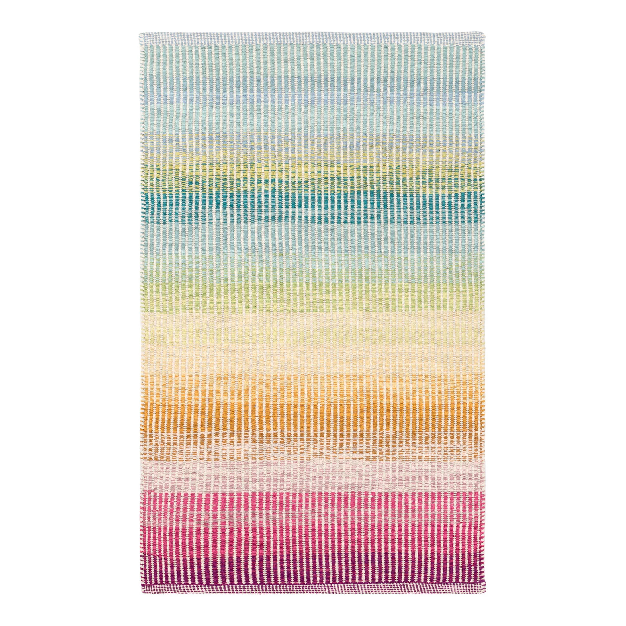 Watercolor Horizon Handwoven Cotton Rug | Multi | Annie Selke