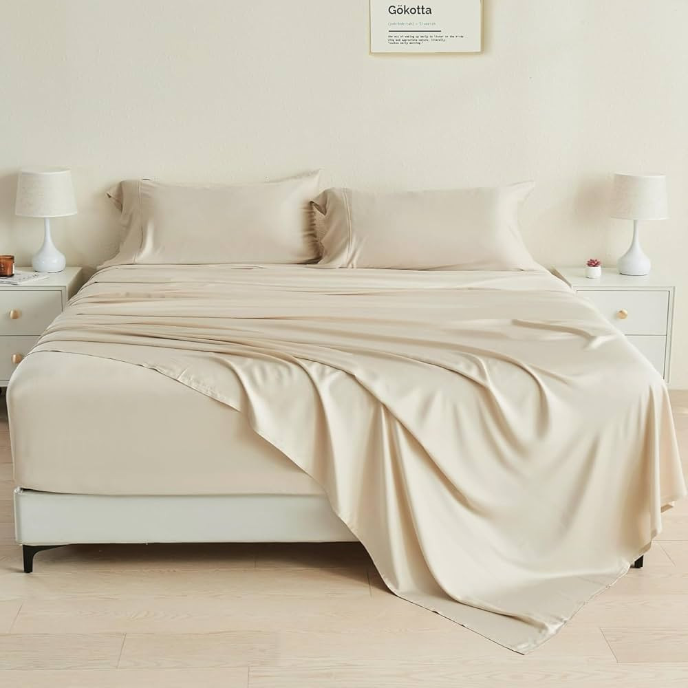 King Size Sheets Set by Gokotta, 100% Rayon Derived from Bamboo Sheets King Size, Soft & Breathab... | Amazon (US)