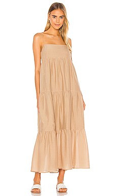 L'Academie The Kiyama Maxi Dress in Oat from Revolve.com | Revolve Clothing (Global)