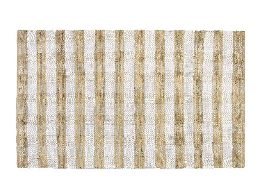 GLAMBURG Cotton Reversible Area Rug 3' x 5' Farmhouse Floor Mat, Handwoven Washable Carpet Checke... | Amazon (US)
