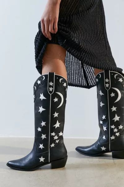 UO Stars And Moon Tall Cowboy Boot | Urban Outfitters (US and RoW)