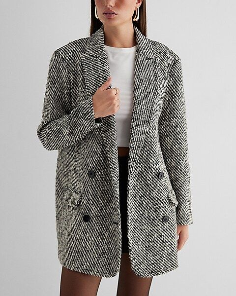 Tweed Double Breasted Coat | Express
