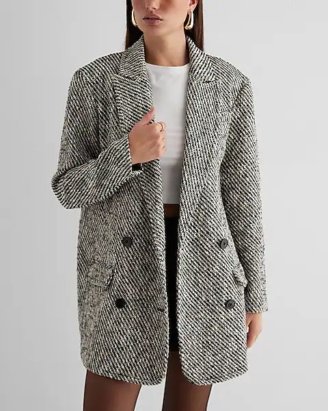Tweed Double Breasted Coat | Express