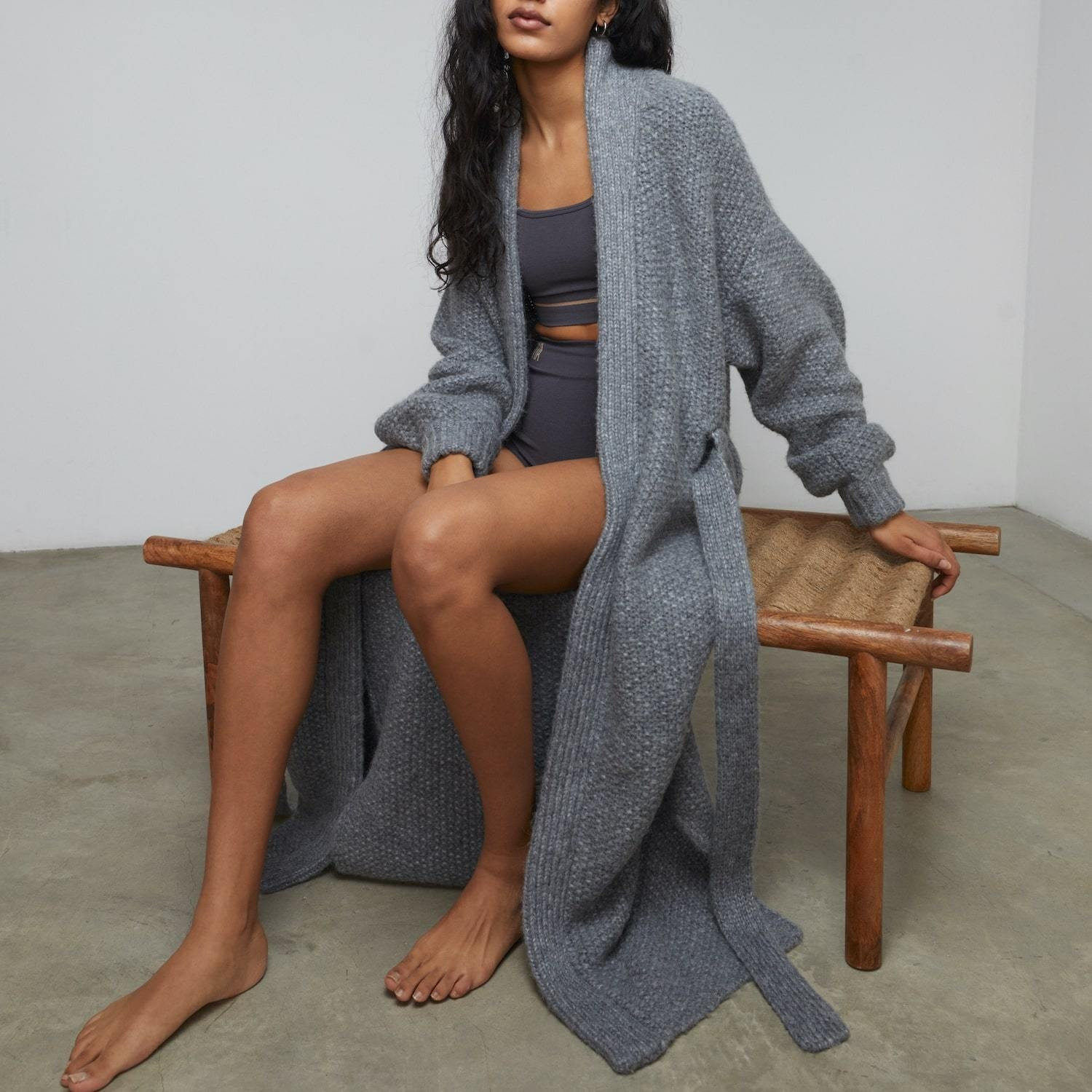 Chunky Wool Belted Robe | Lunya