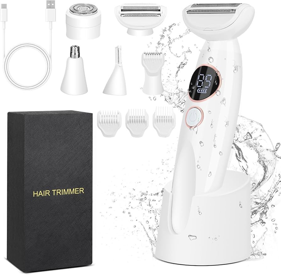 Electric Razor for Women, Hair Trimmer for Bikini Legs Womens Shaving Eyebrow Lips Body Face Bear... | Amazon (US)