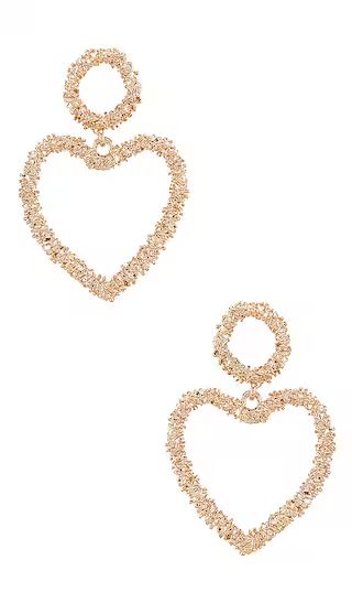 Heart Drop Earrings in Gold | Revolve Clothing (Global)