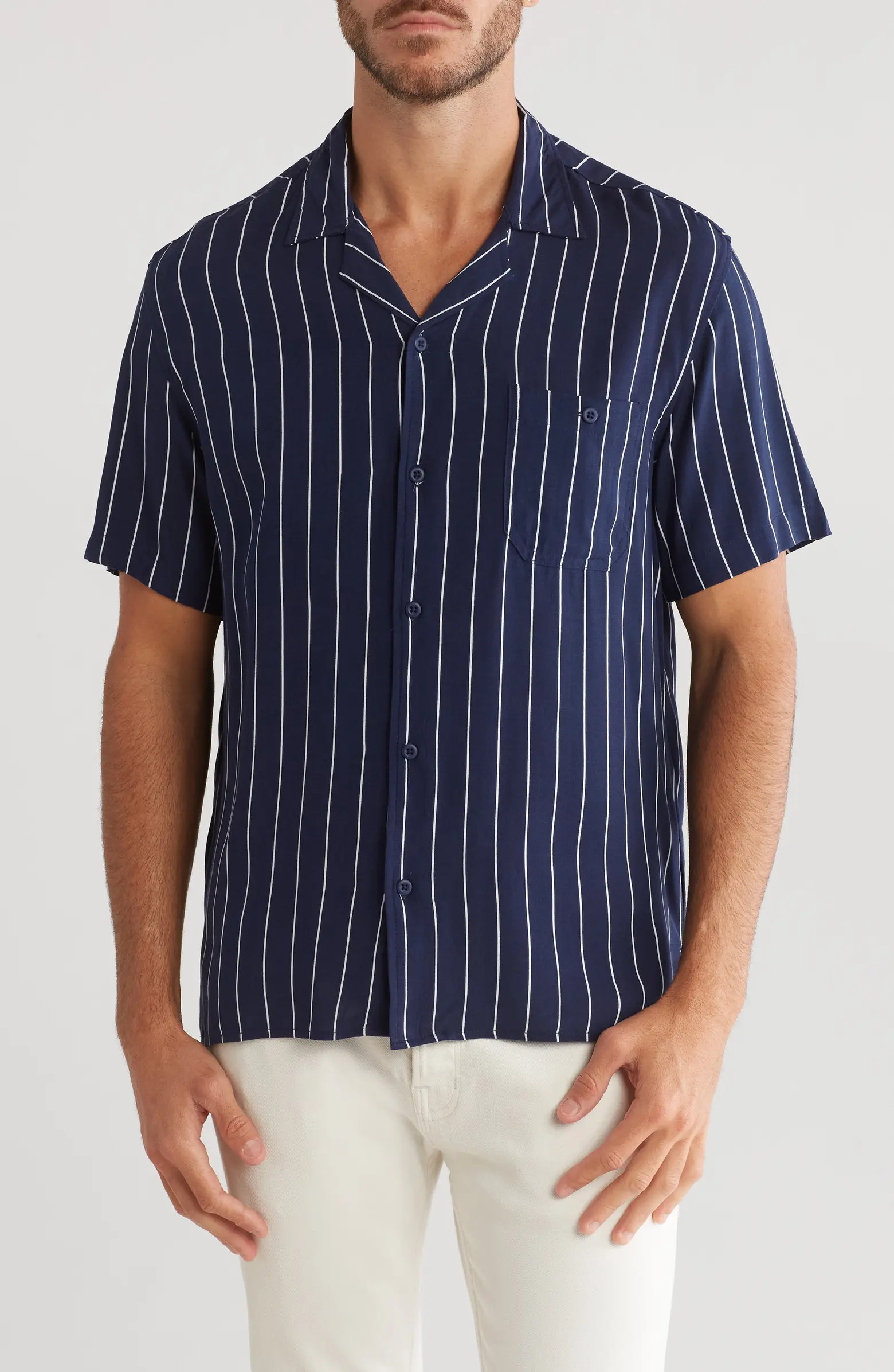 Pinstripe Camp Shirt | Nordstrom Rack