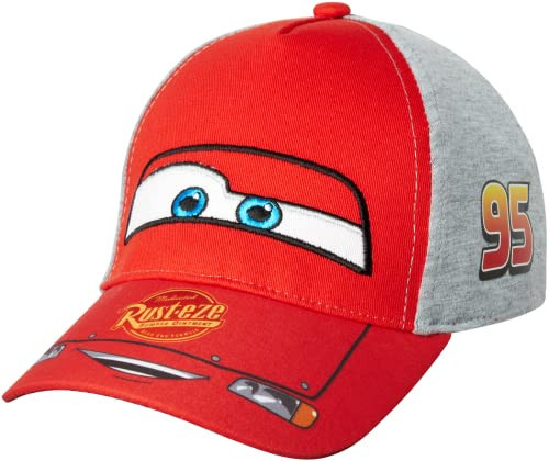 Disney Pixar Cars Kids Baseball Cap, Lightning McQueen Cotton Adjustable Hat for Boys, Ages 4-7 Years, Red/Grey | Amazon (US)