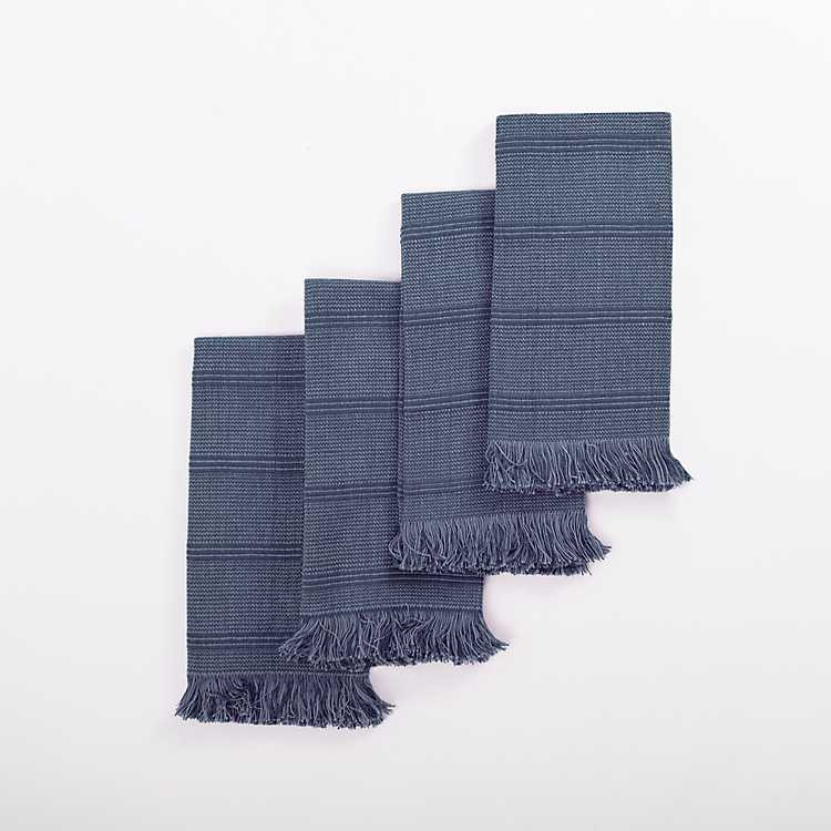 Lynn Blue Horizontal Stripe Napkins, Set of 4 | Kirkland's Home
