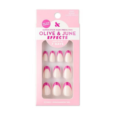 Olive & June Fake Nails - Effects Olive & June Press-On Nail Effects Tabs - S Round - Glazed French - 32ct | Target