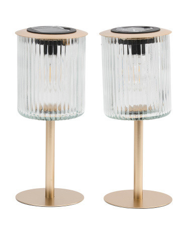 2Pk 12X5 Metal And Glass Solar Table Lamps | TJ Maxx