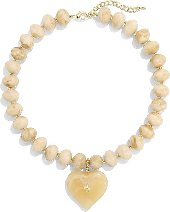 Elegance 11 designs Chunky Heart Necklace for Women, Colorful Acrylic Beaded Statement Puff Heart... | Amazon (US)