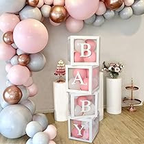 Baby Shower Decorations Large Transparent Balloons Decor Baby Box Baby Blocks Decorations for Baby S | Amazon (US)
