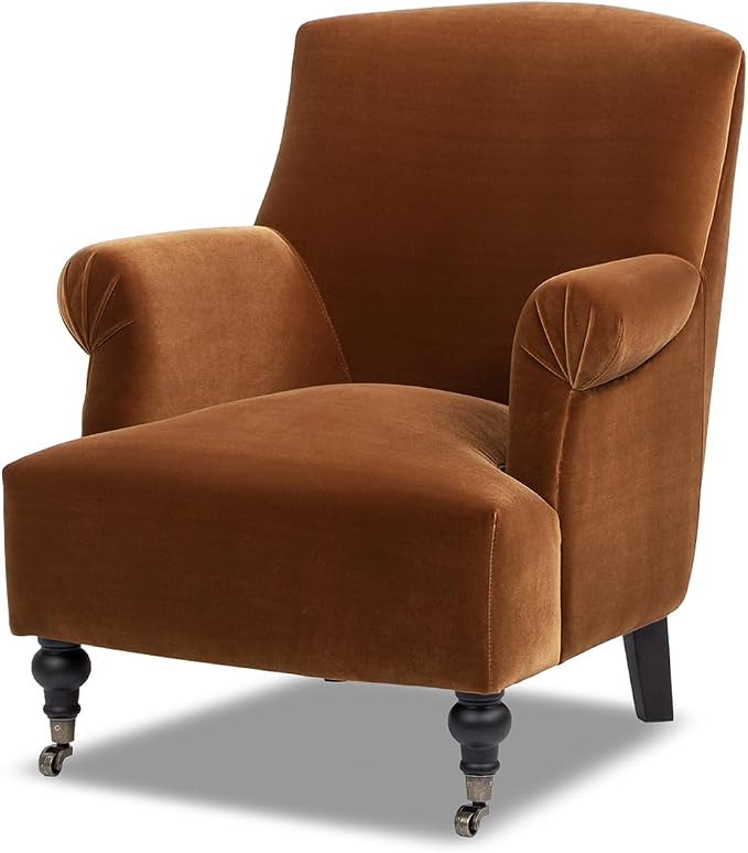 Jennifer Taylor Home Eloise 30" Pleated Sock Arm Accent Armchair, Burnt Orange Performance Velvet | Amazon (US)