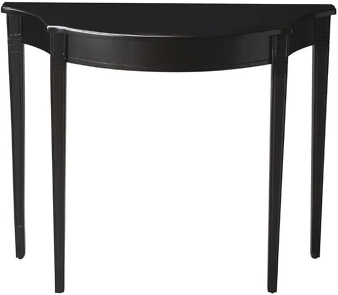 Traditional Wood Demilune Console Table in Licorice Black | Amazon (US)
