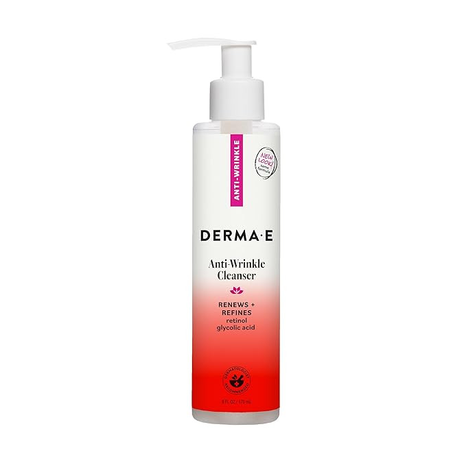 Derma E Anti-Wrinkle Cleanser – Anti-Aging Face Wash with Glycolic Acid and Vitamin A – Gentl... | Amazon (US)