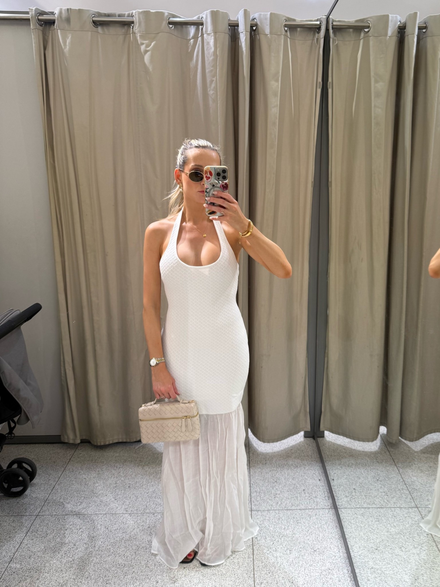 White maxi dress perfect for holiday, this is such a good price. The bag is a bargain too 

Zara new in 
Holiday evening outfit

#LTKspring #LTKsummer