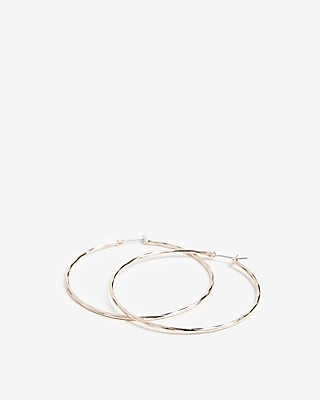Textured Metal Hoop Earrings | Express