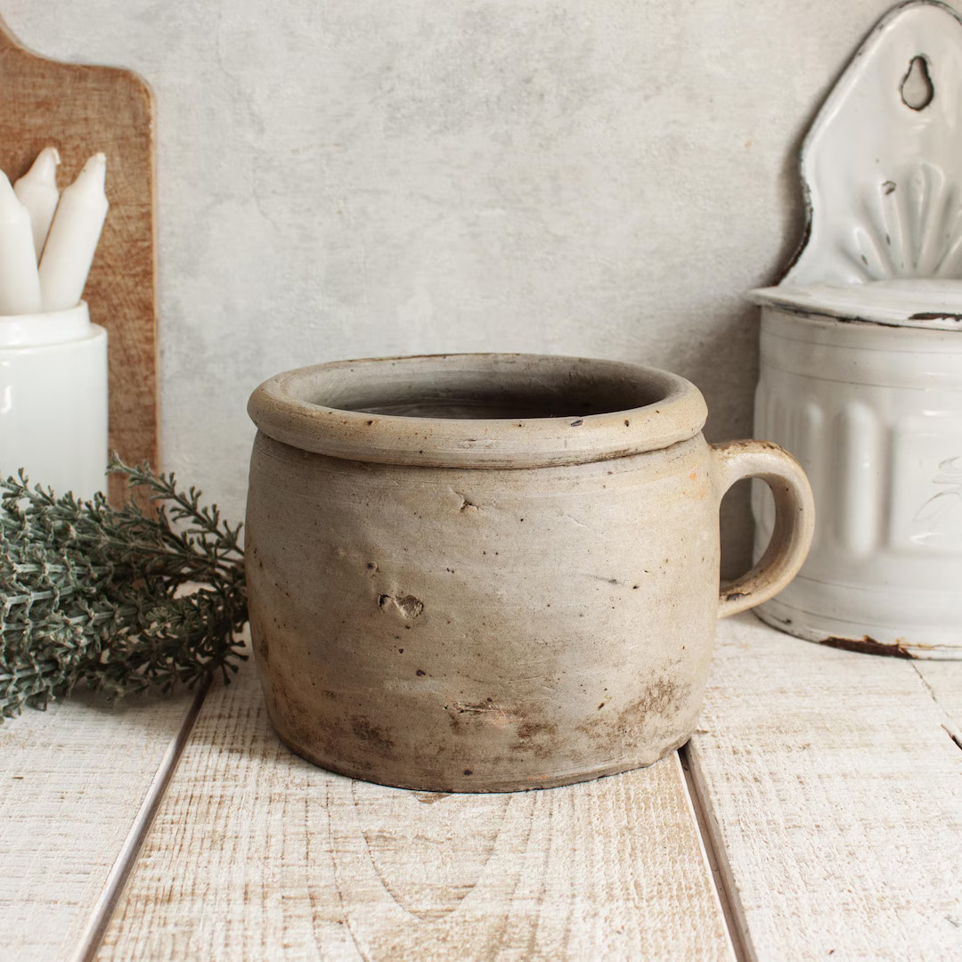 1800s Antique French Beige Stoneware Confit Pot - Etsy | Etsy (US)