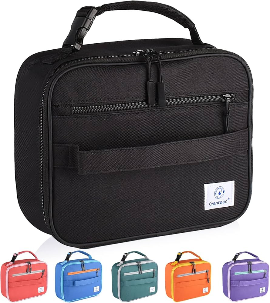 Genteen Insulated Lunch Bag, Lunch Box Kids Double Zipper Kids Lunch Bag,Durable Soft Bag & Freez... | Amazon (US)