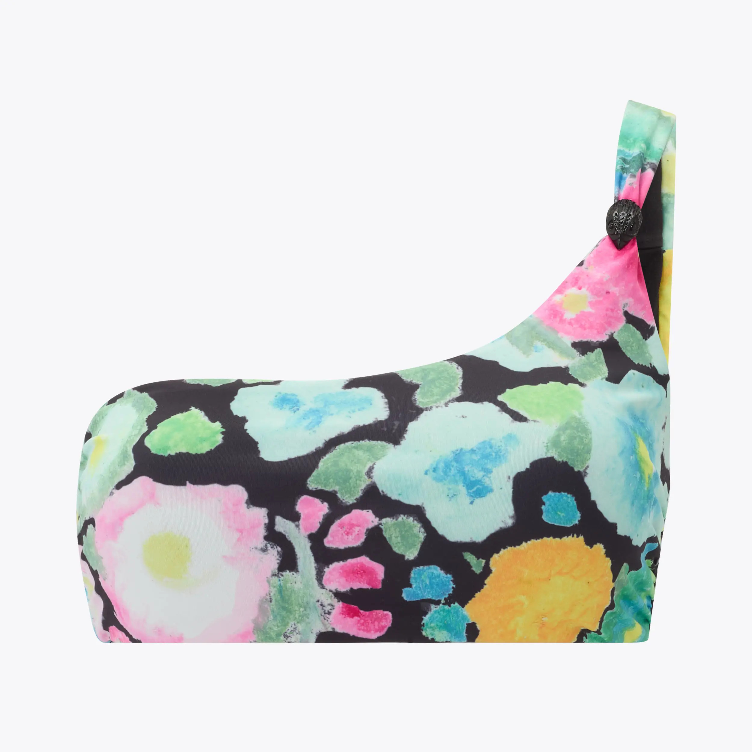 KENSINGTON ASYMMETRIC TOP Dark floral One Shoulder Bikini Top by KURT GEIGER LONDON | Kurt Geiger UK