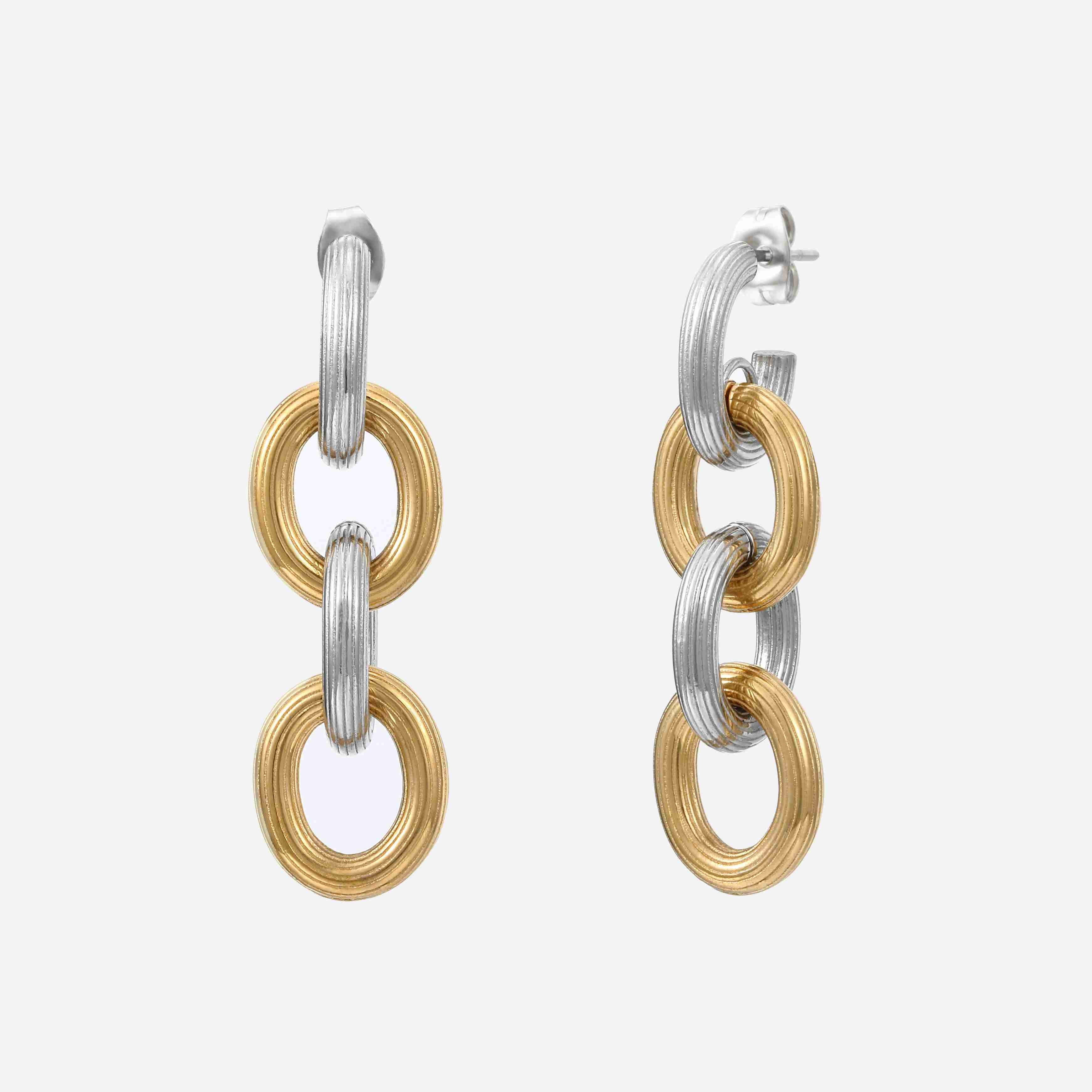 Chunky Mixed Metal Chain Earrings | Victoria Emerson