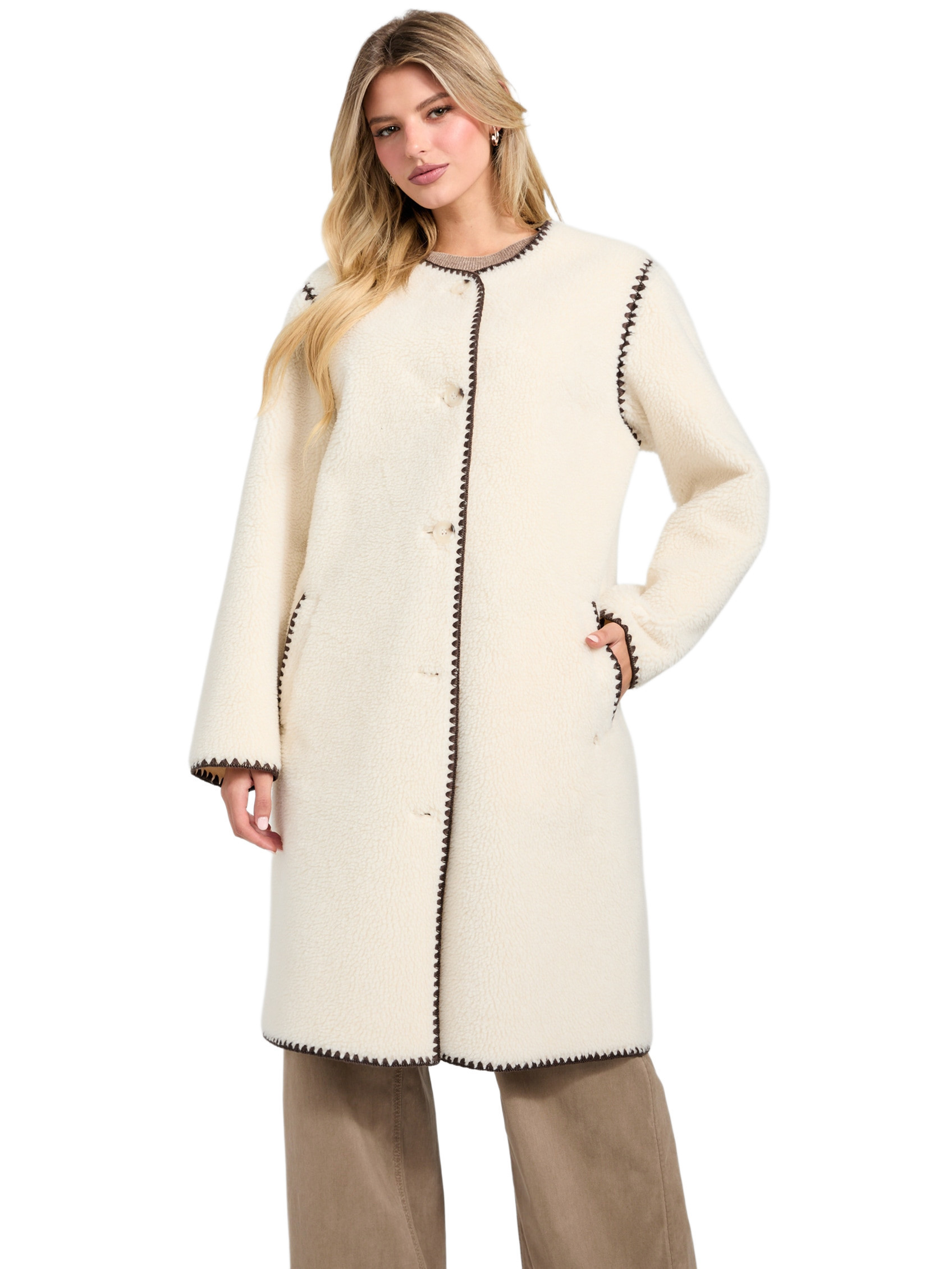 GUESS Mia Sherpa Midi Coat | Guess (US)
